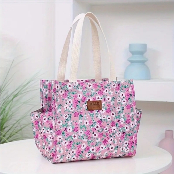 Handbags - Floral Pink Tote Bag. New!